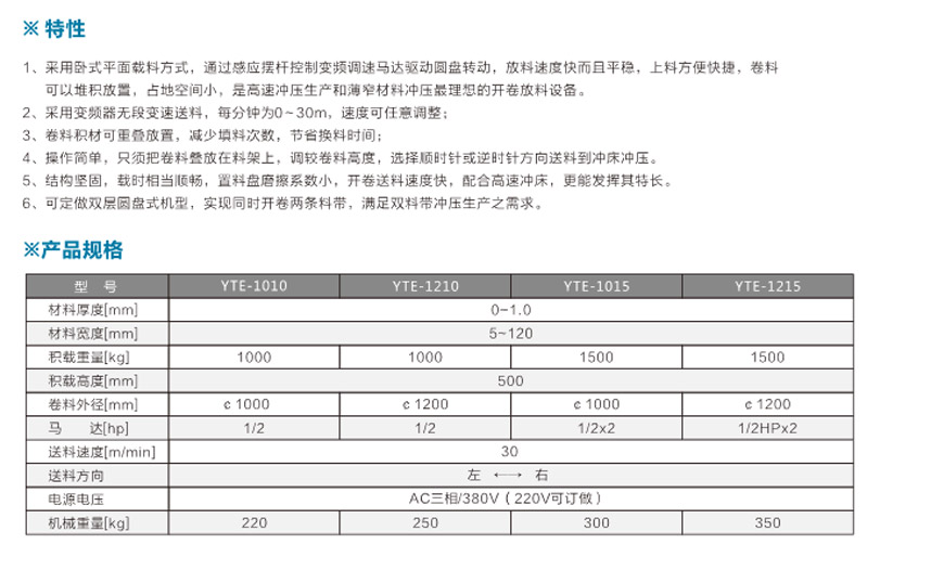 平面電子送料機標準型YTE